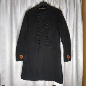 Antique Masonic Knights Templar Frock Coat | Black Wool Fraternal Uniform
